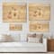 Designart - Bouquets Of Wildflowers In Gold Vases I - Traditional Print on Natural Pine Wood